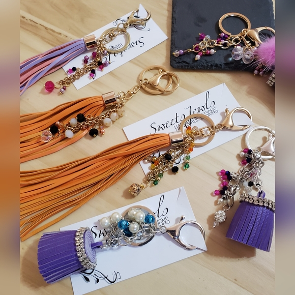 Fashion Tassel Keychains Purse Jewelry Handmade Bulk Price 6 Pieces - Picture 2 of 11
